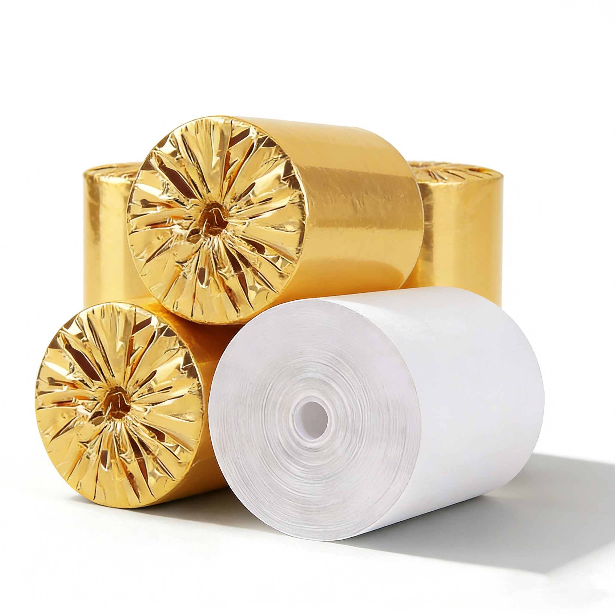 3 1 /8"X 230 FT Gold Foil Film Thermal Paper Rolls