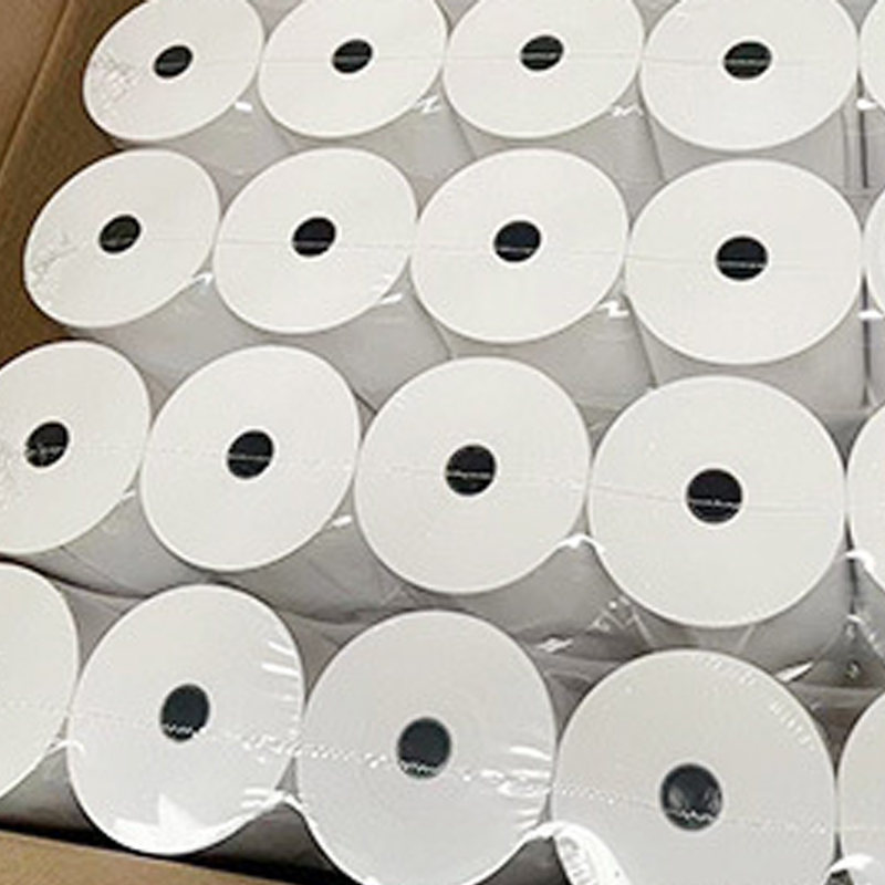 Plastic wrapped thermal paper roll